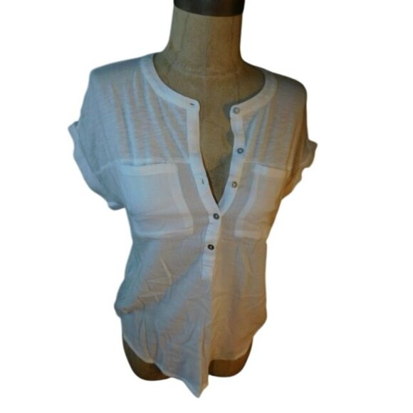 Lucky Brand Size S Small White Knit Gauzy Top - Picture 1 of 2